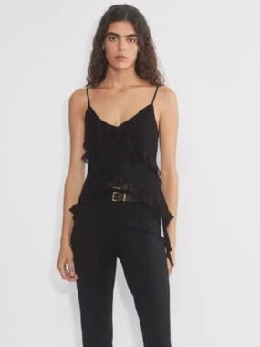 Wilfred Eminence Ruffled chiffon camisole